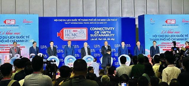 Quang cảnh Lễ khai mạc Hội chợ ITE - HCMC năm 2023 (Ảnh: Đ.T.Hưng)